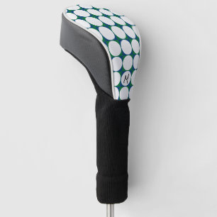 Golfer INITIAL Modern Blue Green Golf Balls Fun Golf Head Cover