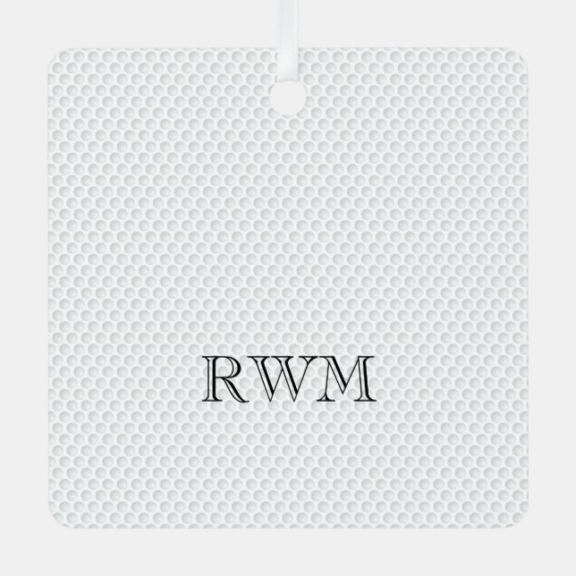 Golfer INITIALS PHOTO Golf Memorial Keepsake Metal Tree Decoration (Front)