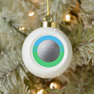Golfer Inside Christmas ball Ceramic Ball Christmas Ornament