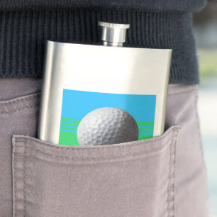 Golfer Inside classic stainless steel flask