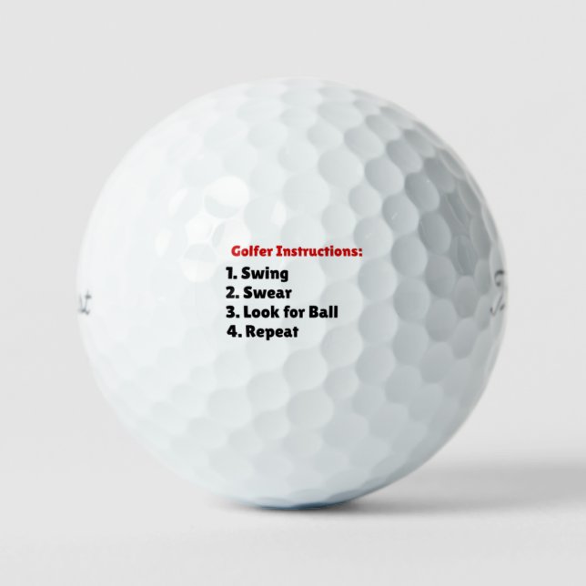 Golfer Instructions 1. Swing 2. Swear 3. Look for  Golf Balls (Front)