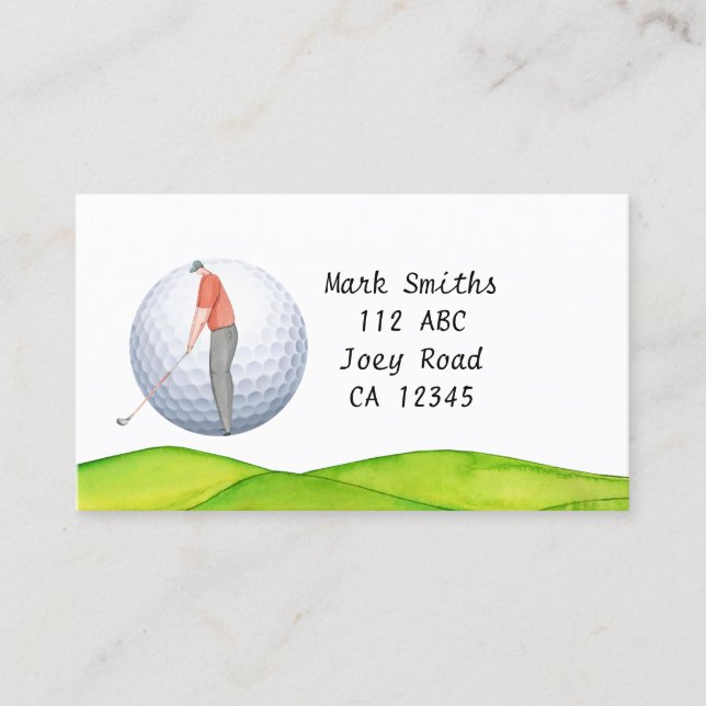 Golfer is golfing  business card (Front)