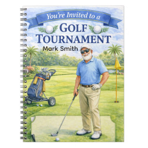 Golfer is relaxing in golf course retirement notebook