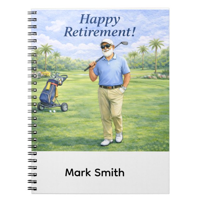 Golfer is relaxing in golf course retirement  notebook (Front)