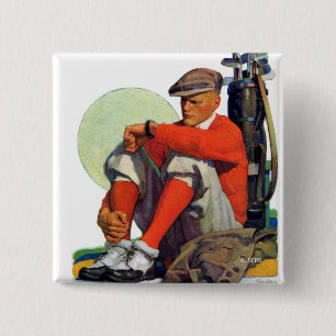 Golfer Kept Waiting 15 Cm Square Badge