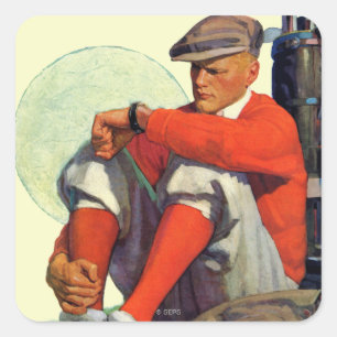 Golfer Kept Waiting Square Sticker