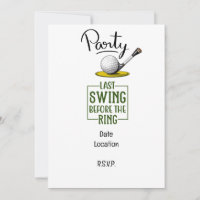 Golfer last swing before the ring Bachelor Party 