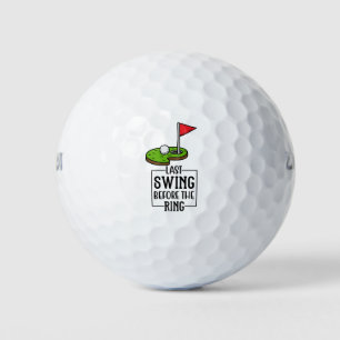 Golfer last swing before the ring golf balls