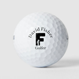 Golfer Letter F Golf Balls