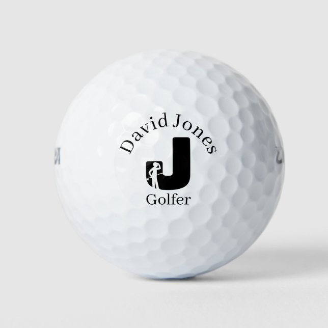 Golfer Letter J Golf Balls (Front)
