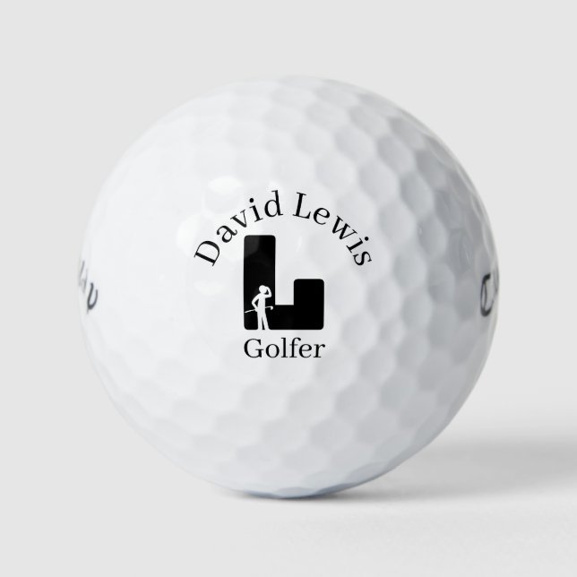 Golfer Letter L Golf Balls (Front)
