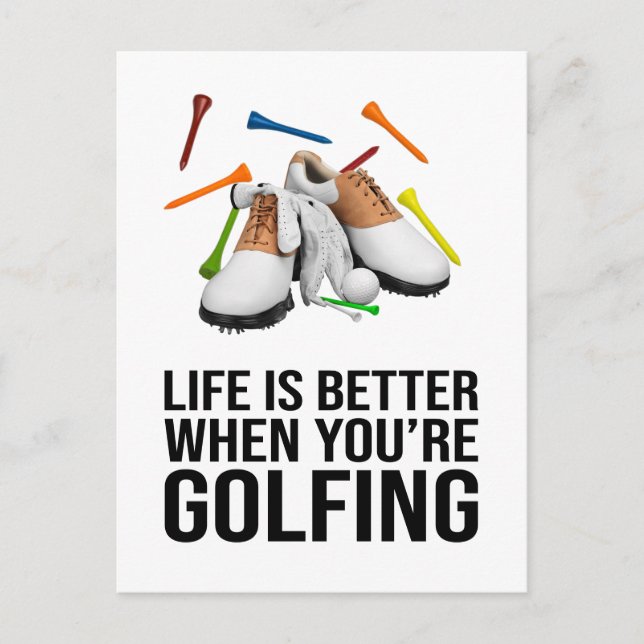 Golfer  life is better when you are golfing  postcard (Front)