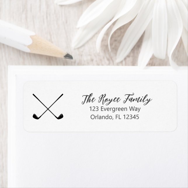 Golfer Logo Golf Club Address Label (Insitu)
