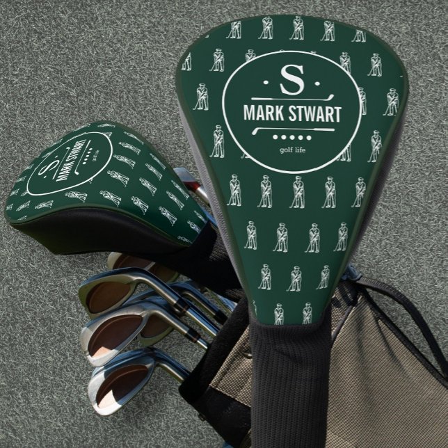 Golfer Logo/Monogram golf life green Head Cover (Creator Uploaded)