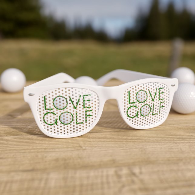 Golfer Love Golf White Retro Sunglasses (Love Golf and sunglasses? These are just for you)