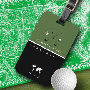 golfer luggage tag