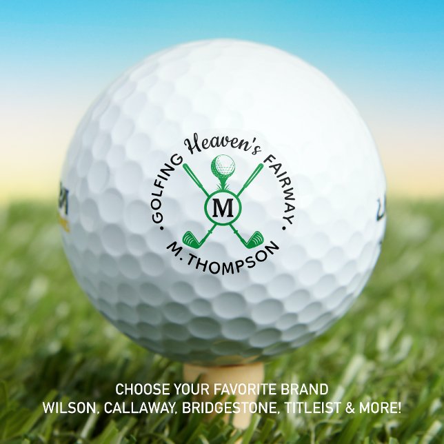 Golfer Memorial Golfing Heaven Personalised Golf Balls (Creator Uploaded)