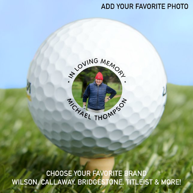 Golfer Memorial In Loving Memory Custom Photo Golf Balls (Creator Uploaded)