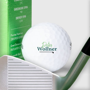 Golfer Name simple elegant Golf Balls