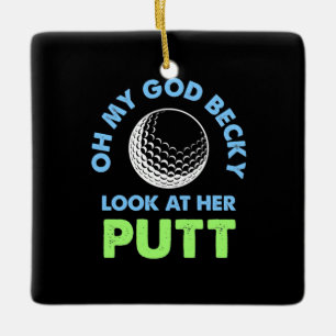 Golfer Oh My God Ceramic Ornament