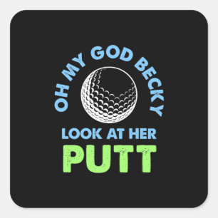 Golfer Oh My God Square Sticker