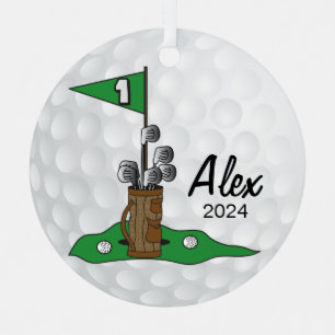 Golfer 🏌️♀️ on the Green   Golf Metal Tree Decoration