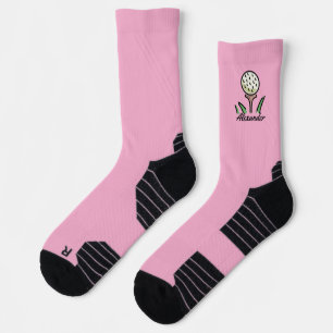 Golfer Oversized Golf Balls Gold Tees Personalised Socks