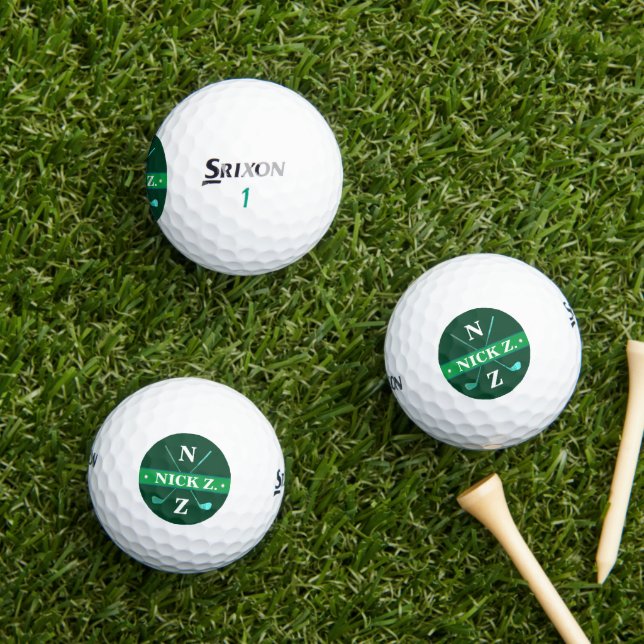Golfer Personalised 2-initials Grass Green Golf Balls (Insitu Grass)