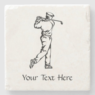Golfer Personalised Stone Coaster