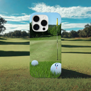 Golfer Photo Golf Ball Monogram Phone Case
