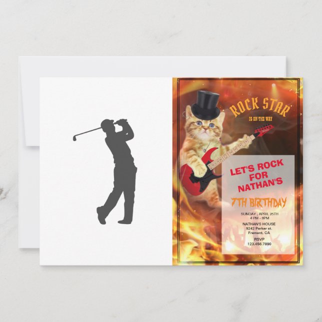 Golfer  player  silhouette invitation (Front)