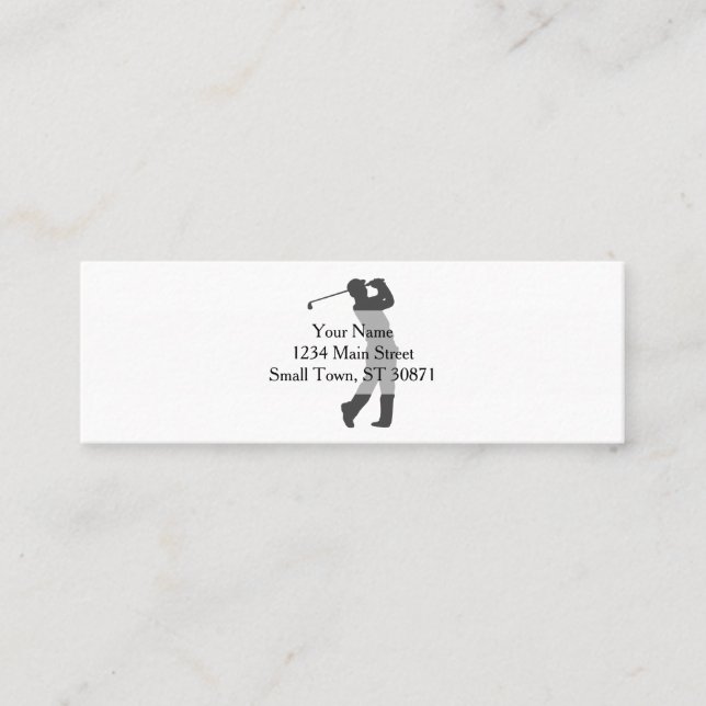 Golfer  player  silhouette mini business card (Front)