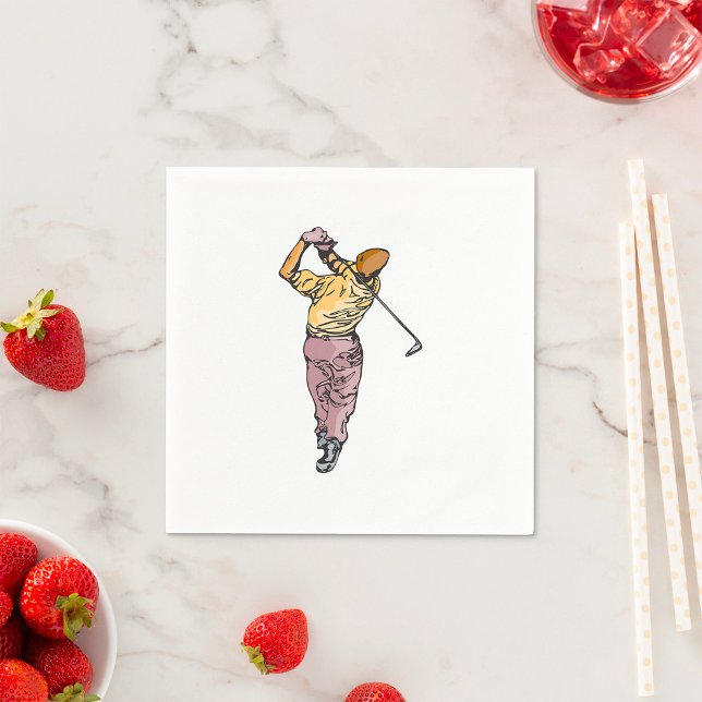 Golfer Playing A Shot Napkin (Creator Uploaded)