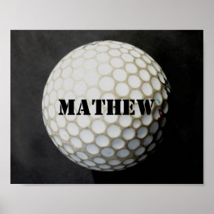 golfer poster personalise golf ball