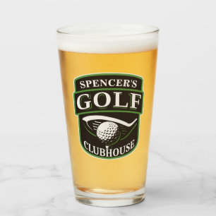 Golfer Pro Golf Player Club Clubhouse Personalised Glass