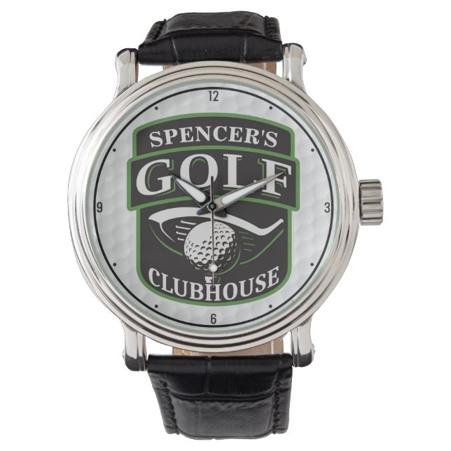 Golfer Pro Golf Player Club Clubhouse Personalised Watch (Front)
