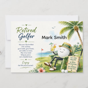 Golfer retirement par tee party golfing on course invitation