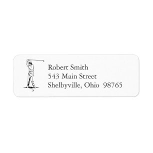 Golfer Return Address Labels