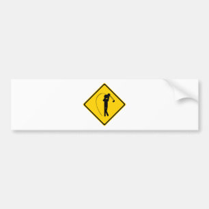 Golfer Road Sign Bumper Sticker
