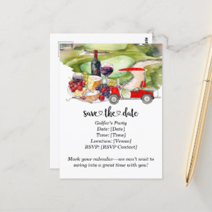 Golfer’s Cheese & Wine Party – Save the Date! Postcard