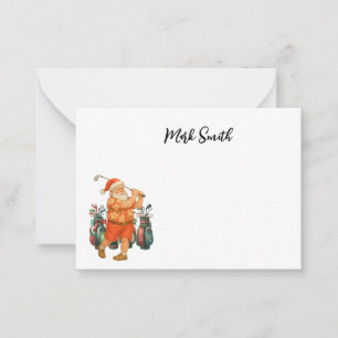 Golfer Santa Claus for Christmas Card