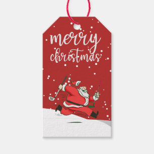 Golfer Santa Claus  golf   Merry Christmas  Gift Tags