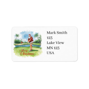 Golfer Santa Claus Golfing Christmas for Golfer Label