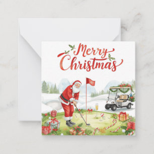 Golfer Santa Claus Golfing Christmas Holiday  Card