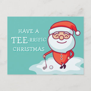 Golfer Santa Claus Postcard
