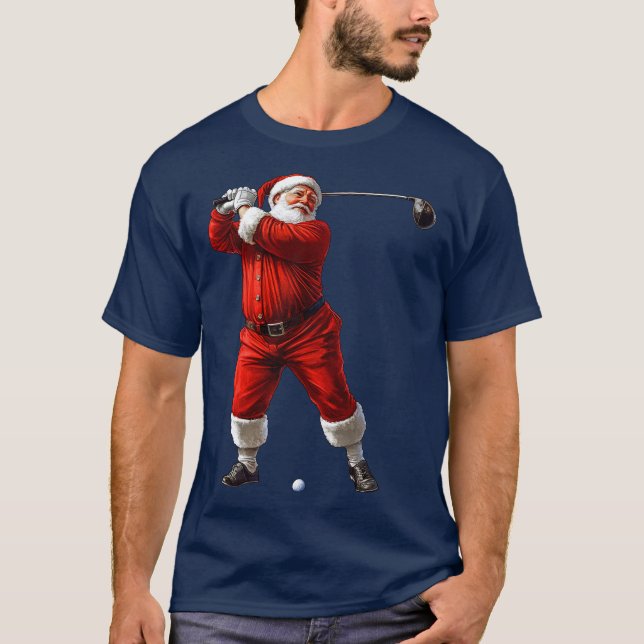 Golfer Santa Claus T-Shirt (Front)