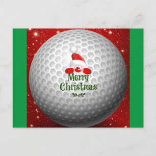 Golfer Santa, 'Merry Christmas' greetings Postcard