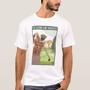 Golfer Scene - Flathead lake, Montana T-Shirt