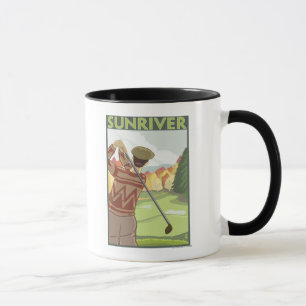 Golfer Scene - Sun River, Oregon Mug