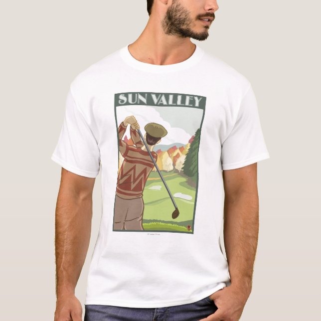 Golfer Scene - Sun Valley, Idaho T-Shirt (Front)